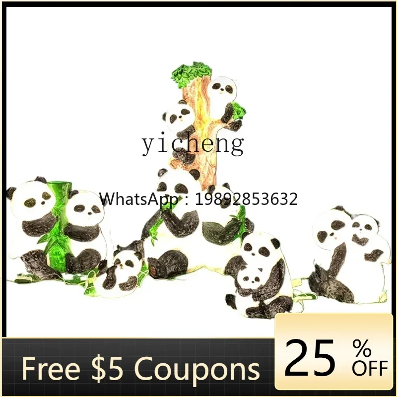 L2-4  simulation panda fiberglass sculpture garden landscape sketch lawn outdoor decoration ornament