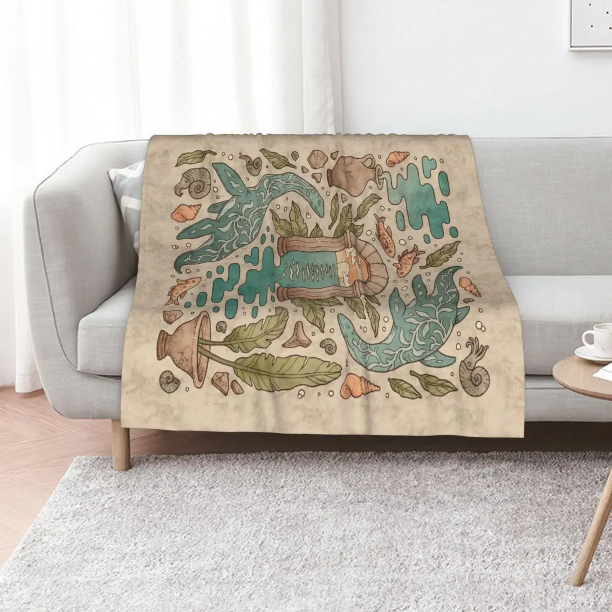 الجنة Panthalassa التاريخ الطبيعي المحيط الخيال الفن رمي بطانية السرير يغطي الثقيلة للنوم البطانيات أنيمي الزخرفية #1