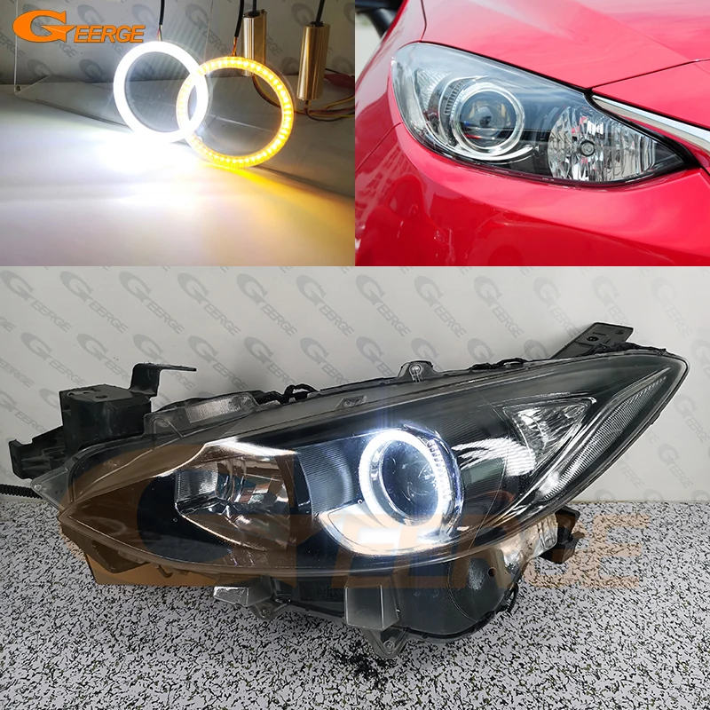

Для Mazda 3 Mazda3 Axela BM BN 2013 2014 2015-2019 Ультра яркий A/W Switchback DRL Светодиодный указатель поворота Angel Eyes Kit Halo Rings