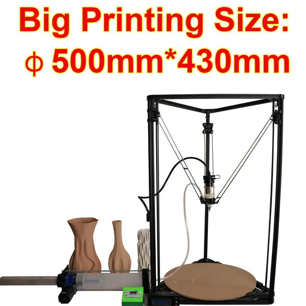 

Ceramic 3D printer, Big Size Clay 3D Kossel Delta Printer 2L barrel TC-500 DIY kit