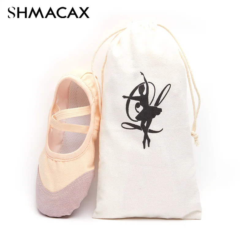 Double Drawstring Ballet Dance Bag Canvas Ballet Bag For Girls Ballerina Pointe Shoes Bags Ballet Dance Accessories