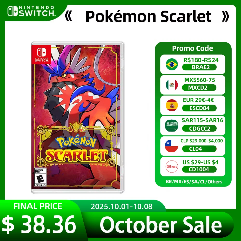 لعبة Pokemon Violet Nintendo Switch ، بطاقة ألعاب مادية أصلية ، تدعم سطح تلفزيون ، وضع محمول باليد ، صفقات
