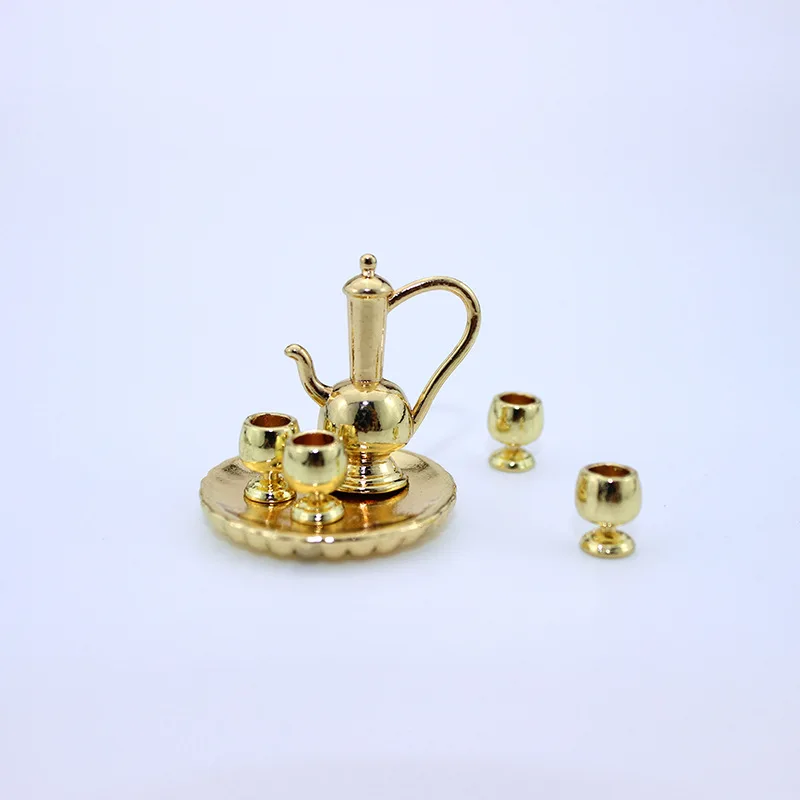 1/6 Ob11 Mini Dollhouse Garden Furniture Miniature Royal Tea Set Toys Cup Kettle Model Dolls House Accessories High Tea Ornament