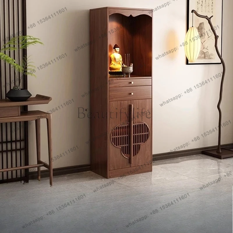 new Chinese solid wood offering table household shrine offering table Buddhist cabinet God of Wealth incense table