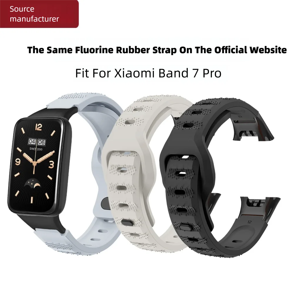Ремешок для часов Xiaomi Band 7 Pro, стиль рисового зерна, быстросъемный, приятный для кожи, силиконовый сменный регулируемый ремешок для умных часов