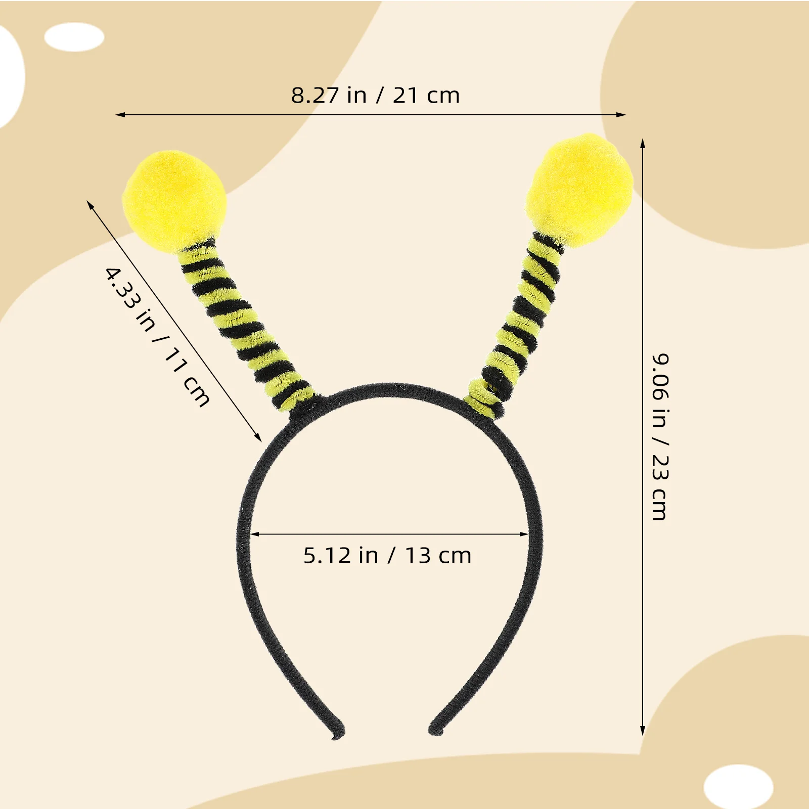 12 Stück Bienen-Antennenkopf, gelbes Tuch, leicht, bequem, für Damen, Halloween-Kostüm, Cosplay, Party, Foto, Requisite
