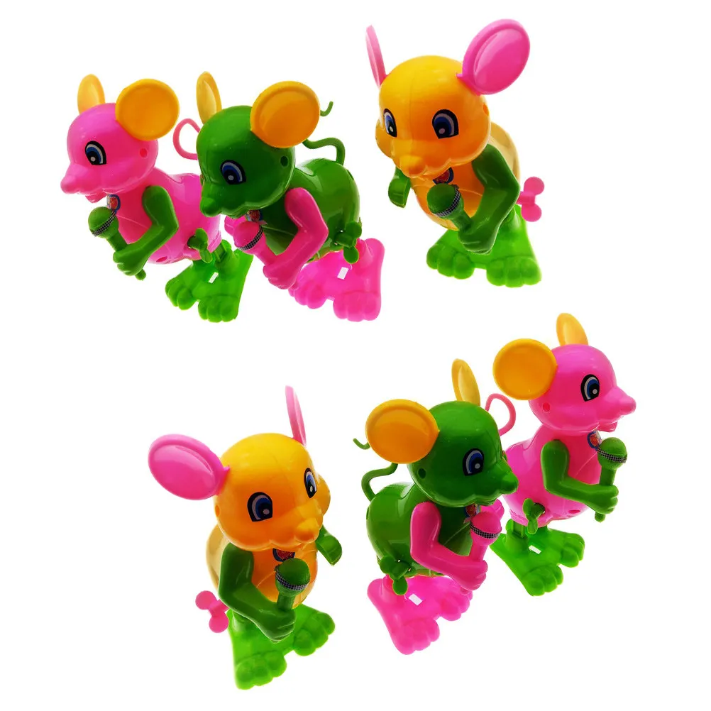 

6Pcs Wind Up Clockwork Mouse Microphone Mouse Plaything Creative Kid Plaything Cartoon Clockwork Wind Up Fun Gift