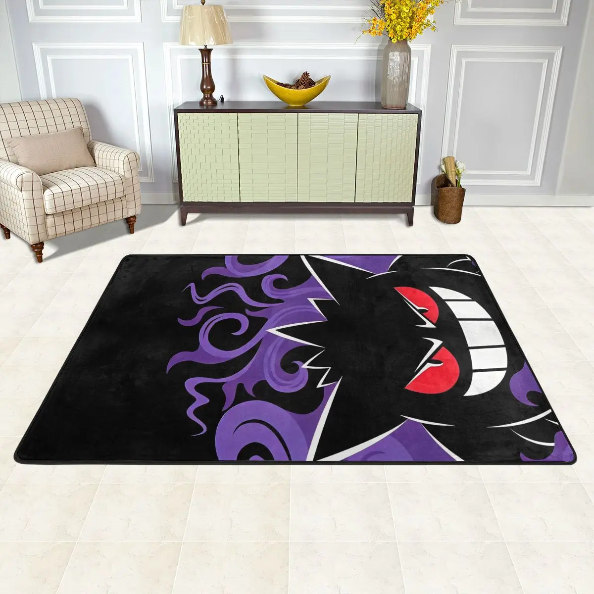 

Нескользящие кухонные ковры Pokemon Gengar, ковер для гостиной, спальни, журнального столика, дивана, современный бархатный напольный ковер, коврик для ног