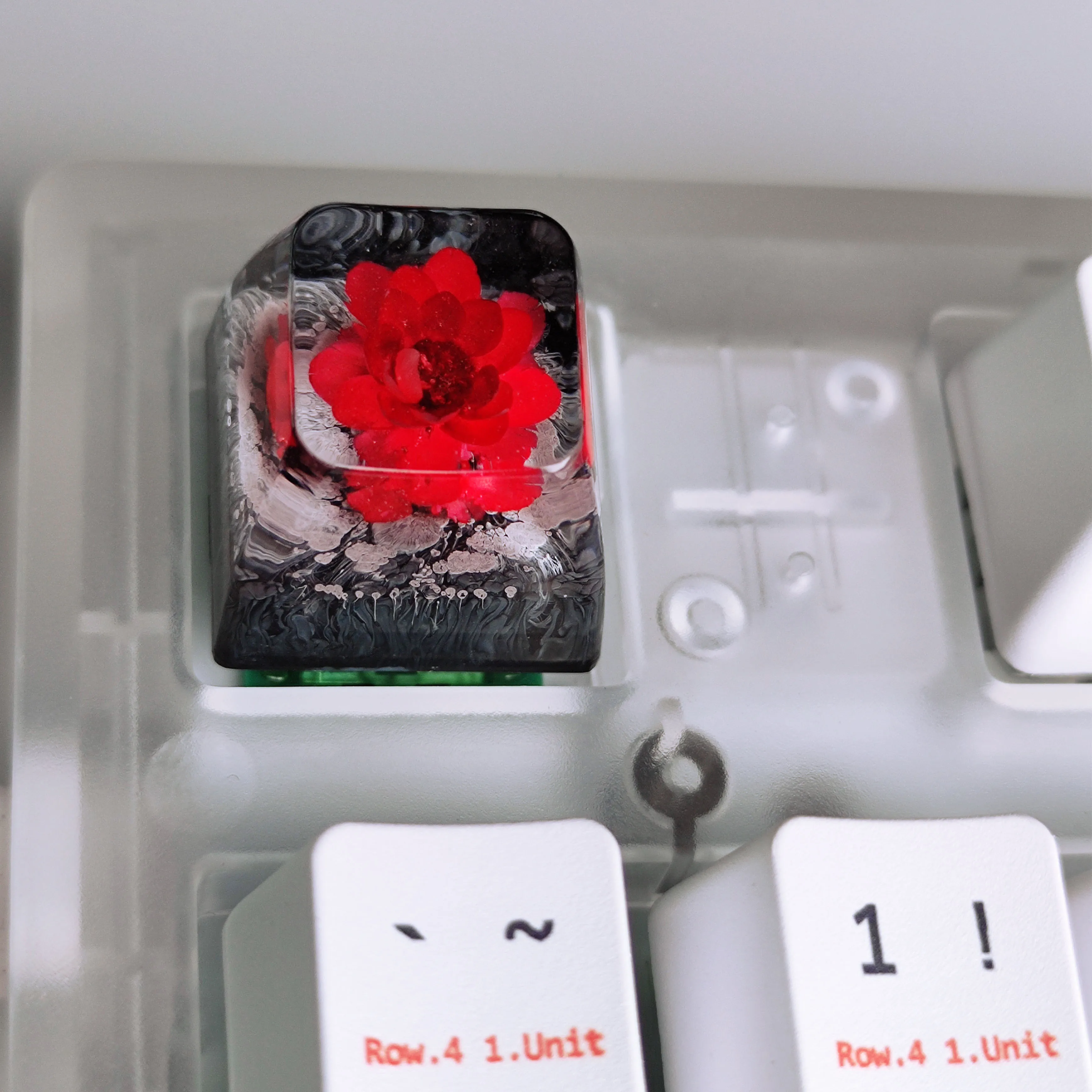 Teclado mecánico personalizado de resina artesanal, teclas artesanales de resina, regalo ESC para niña bonita, solo SA Flower