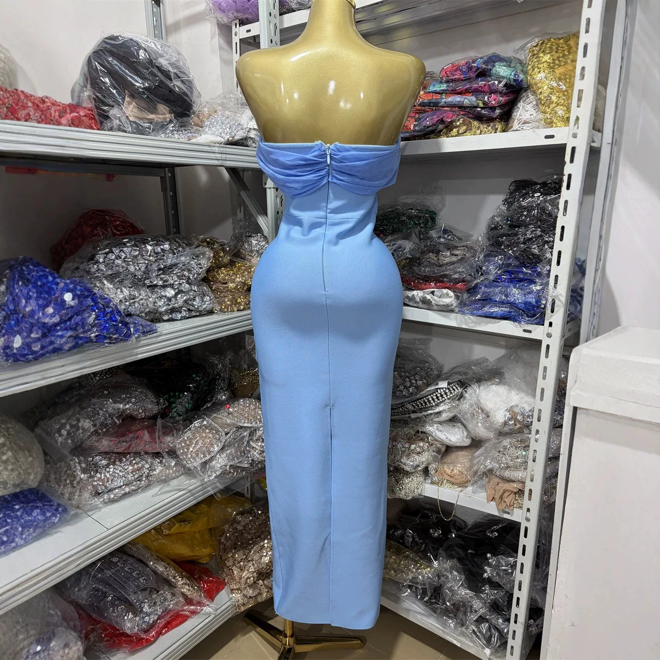 Exquisite Heavy Work Off-Shoul - Wrap Dress Work recension och pris