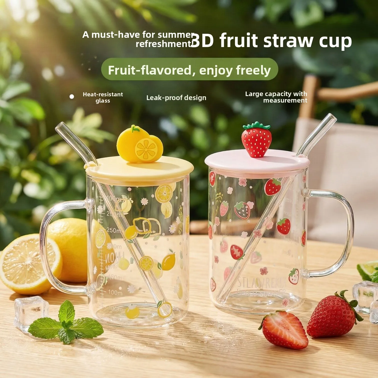large-capacity-glass-cup-with-lid-for-office-women-drink-holder-straw-included-home-use-juice-milk-tea-transparent-round-shape