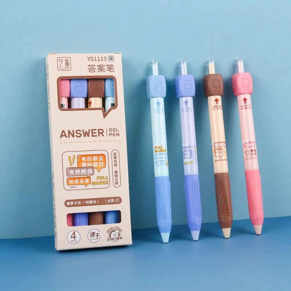 

4PCS Press Rotating Answer Pen Capybara Dining Options Rotating Choose Pen Writing 0.5mm Ballpoint Gel Pen School Office Supply