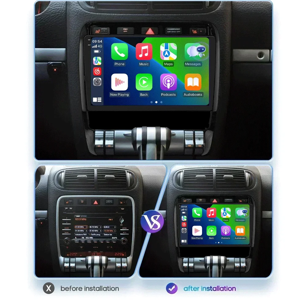 Android16 Car Radio For Porsche Cayenne 1 2002 2003 2004 2005 - 2010 Multimedia Video Player 4G Navigation Carplay Head Unit DSP