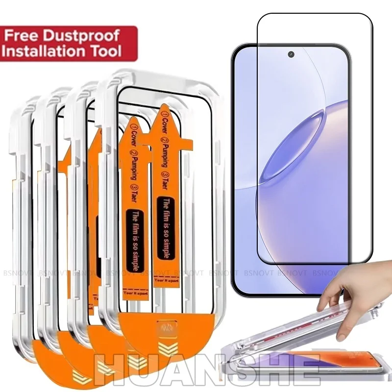 

3-4PCS 9H Dust Free Full Cover Glue Tempered Glass Screen Protector for Realme 16 Pro