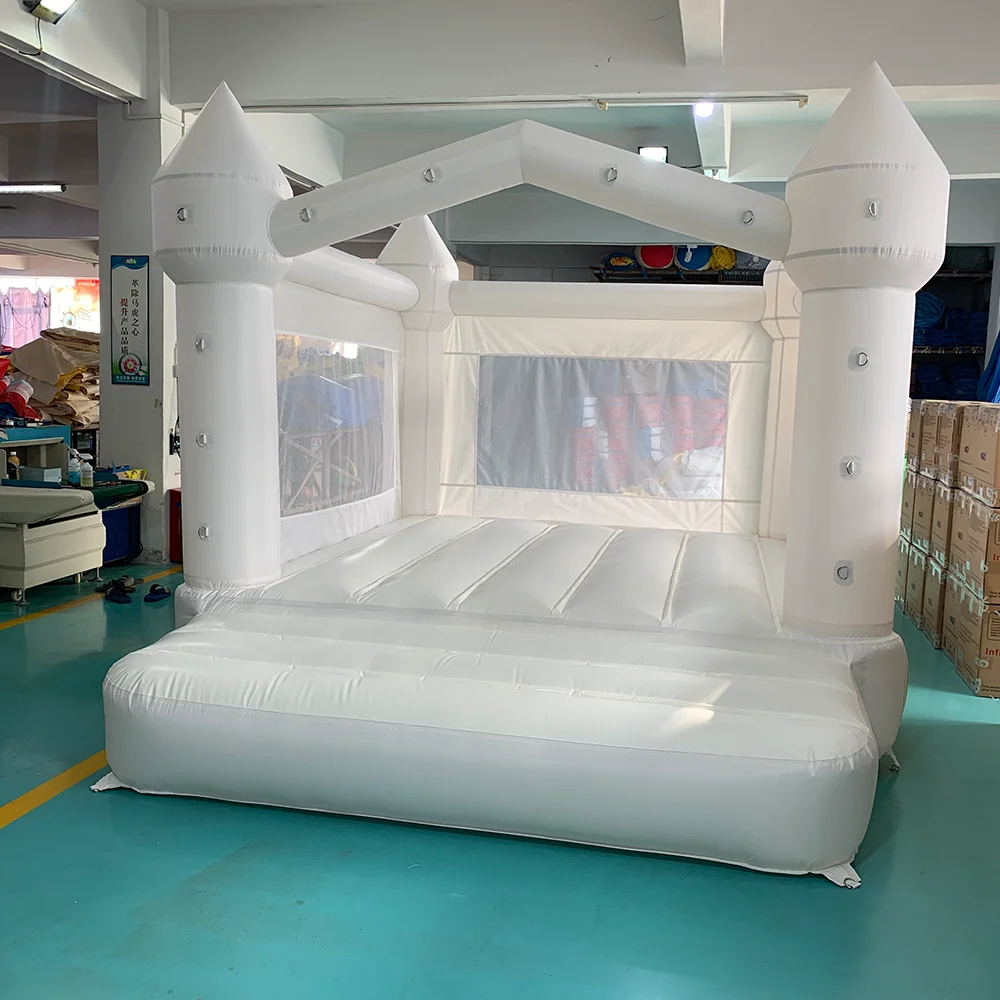 4*3*2.6M White Bounce House For Kids Bouncy House White For Children With Blower Inflatable Jumping Castle Wedding Bouncer lease