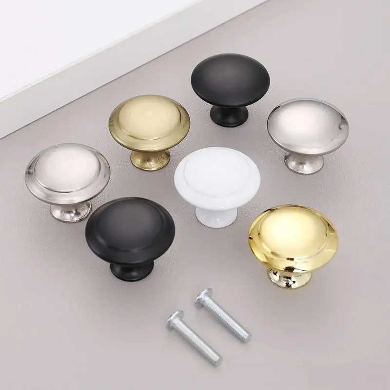 8PCS Single Hole Cabinet Drawer Pull Handle Round Small Furniture Handle For Wardrobe Cabinet Simple Design Supply For Daily Us