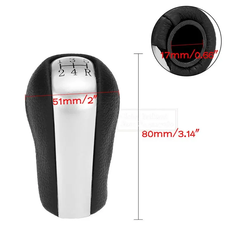 5 / 6 Speed Gear Shift Knob Manual Stick Shift Shifter for Toyota Corolla 1998-2003 AYGO Verso RAV4 YARIS VITZ Matte Silver