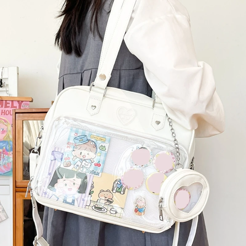 Bolsa japonesa Harajuku Ita feminina transparente Itabag uniforme feminino bolsa de ombro JK