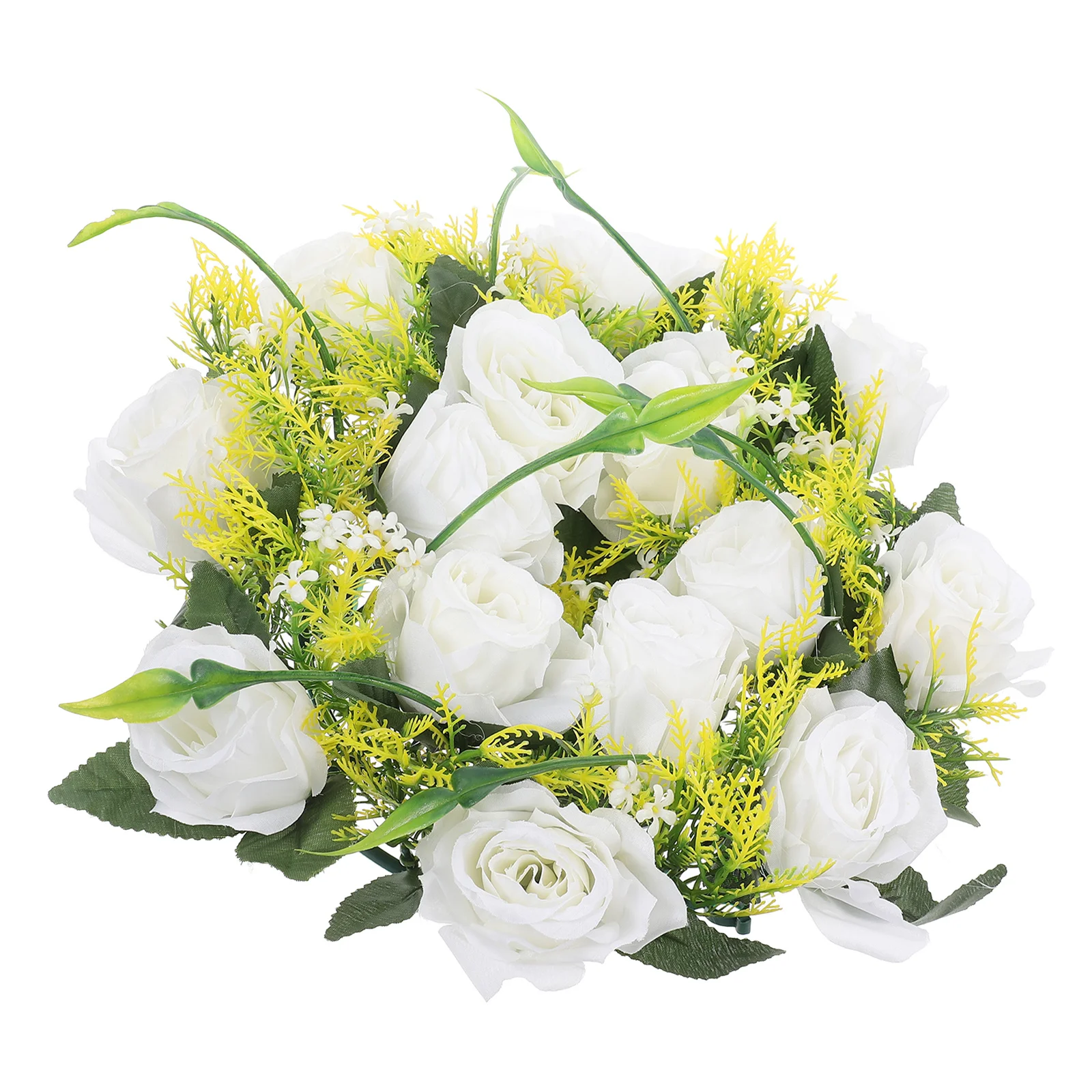 

Artificial Rose Wreath Floral Ring Decorative Silk Flower Holder Wedding Table Centerpieces Holiday Decor