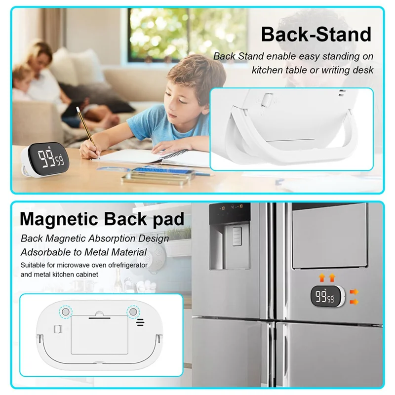 AUAU-Digital Kitchen Timer,Digital Timer Egg Timer,Digital Kitchen Timer,Stopwatch, Alarm Clock,For Learning, Cooking, Sports