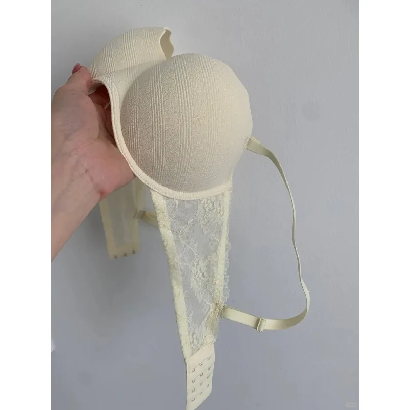 Sexy Lace Beauty Back Push Up Bra Women Jacquard Support Lift Anti-Armpit Fat Small Breast Full Cup No Empty Soft Comfort Daily