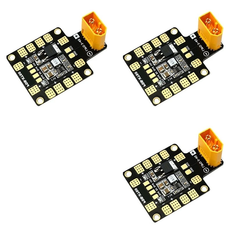 BAAE 3X For Matek Systems PDB Power Distribution Board XT60 W/ BEC 5V 12V For QAV250 RC FPV Quadcopter Multicopter Drone