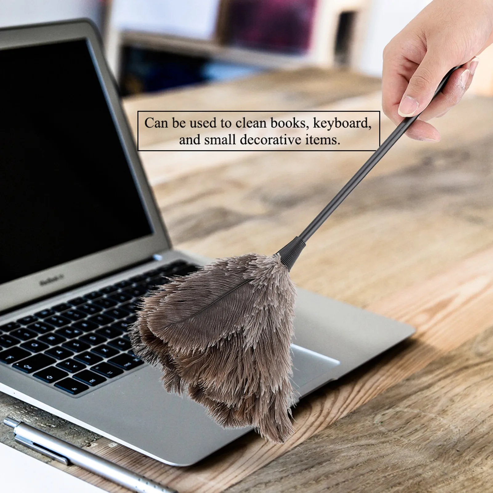 Duster Ostrich Feather Duster Mini Handmade Washable Reusable Ostrich Duster for Books Keyboard Office Home