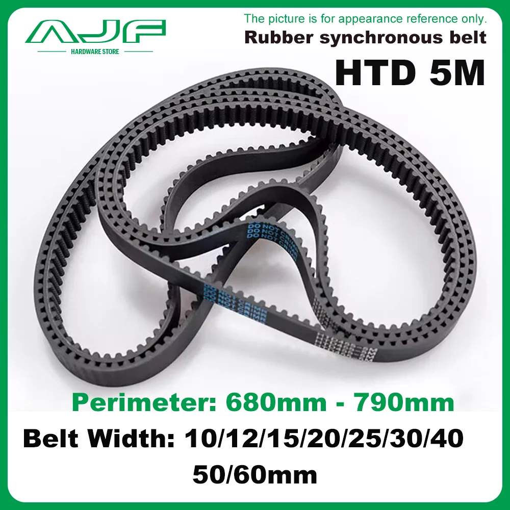 

HTD 5M Timing Belt Perimeter 680mm-790mm Width 10/12/15/20/25/30/35/40/50/60mm HTD5M Drive Belt Synchronous Belt