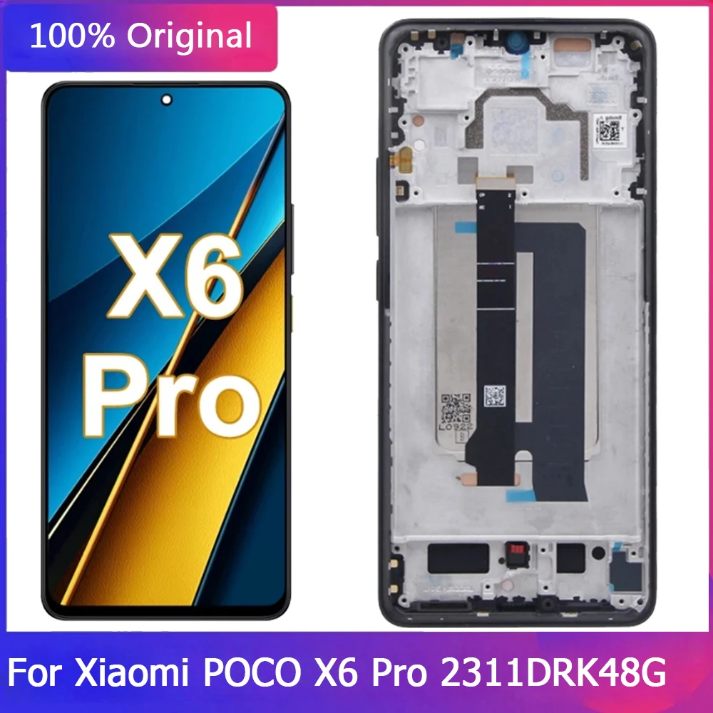 New Original For Xiaomi Poco X6 Pro 2311DRK48G LCD Screen Touch Panel Display With Frame 6.67