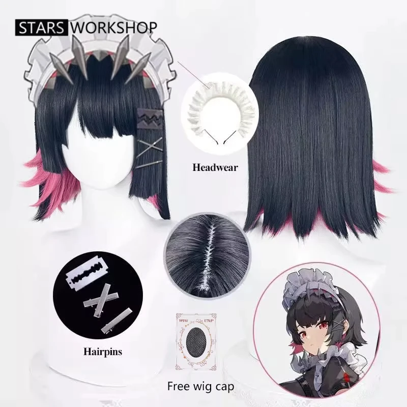 Spiel Zenless Zone Zero Ellen Joe Cosplay Perücke 30 cm Lange Hitzebeständige Synthetische Faser Haar Für Weihnachten Halloween Party