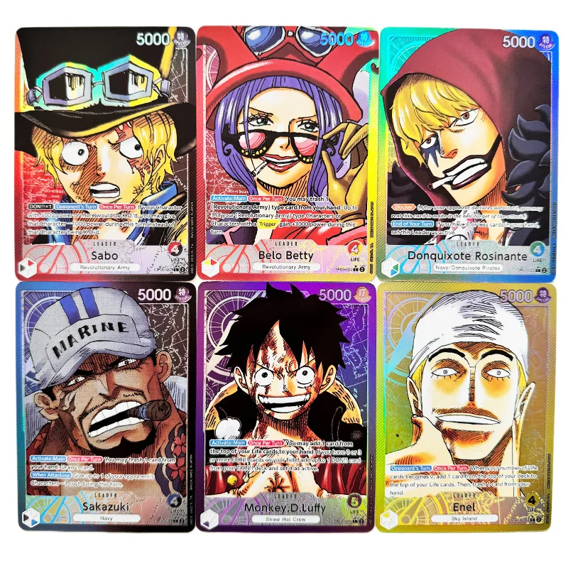 Bandai Anime One Piece OPCG Englischer Anführer Ruffy Sabo Zoro Nami Law Ace Sanji Replica Sakazuki Reiju Perona Game Anime Collection Cards 7