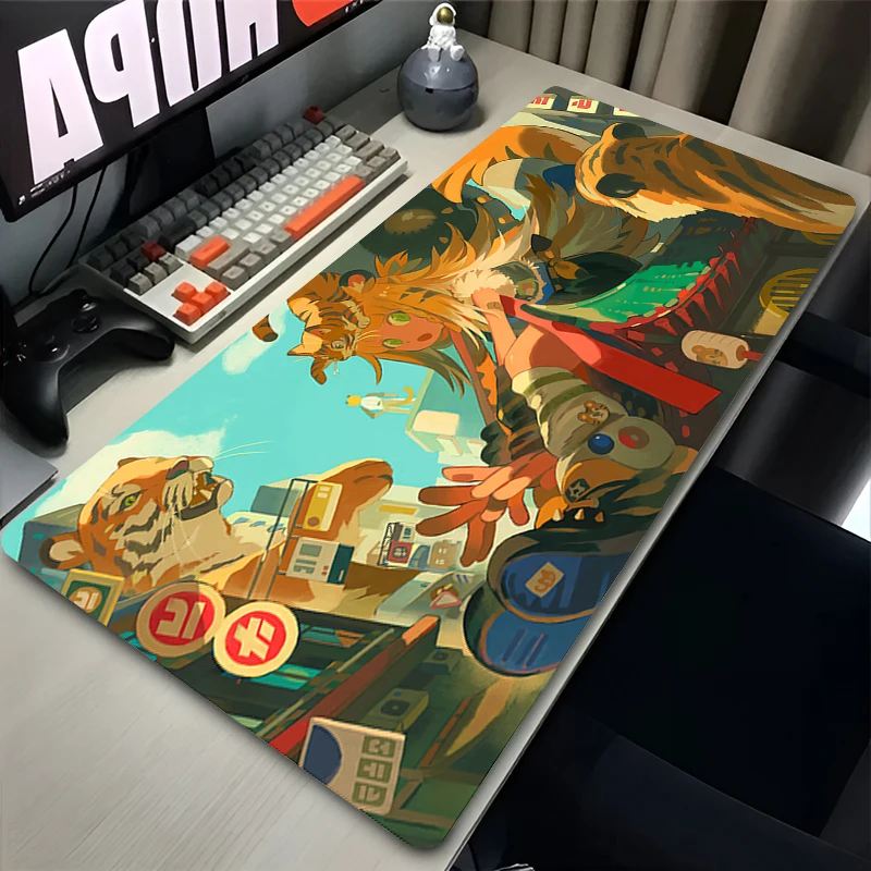

Kawaii Mouse Pad Laptop Zenless Zone Zero Ju Fufu Extended Mousepad Anime Tiger Girl Keyboard Pad PC Gaming Gamer ZZZ Desk Mat