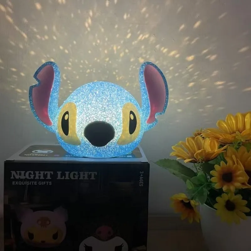 

Disney Stitch Projection Night Light Lilo & Stitch Cute 3D Atmosphere Light Creative Table Lamp Room Decoration Christmas Gift