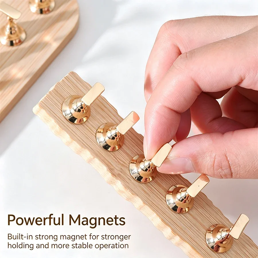 Wooden Nail Tip Stand, Magnetic Nail Practice Holder for Press‑on Nails, Nail Art Training & Manicure Practice Tool