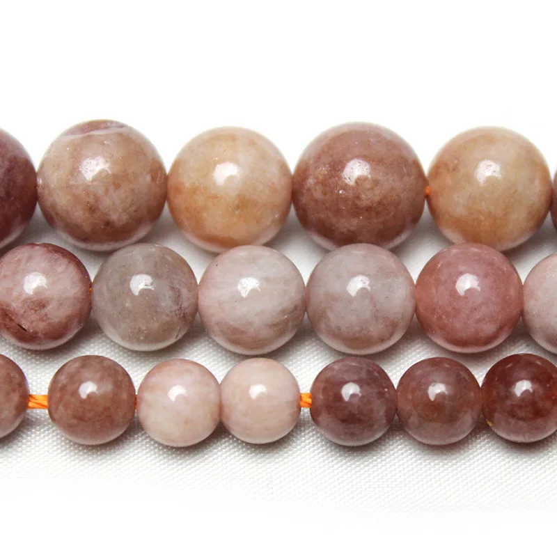 Optimized color sunstone round beads chalcedony loose beads DIY jewelry accessories bracelet beaded weaving material