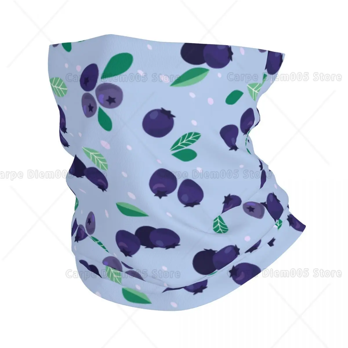 

Blueberry Print Neck Gaiter Soft Dustproof Towel Breathable Face Cover with A Delicate Fruit Pattern, Ideal for Summer Walks