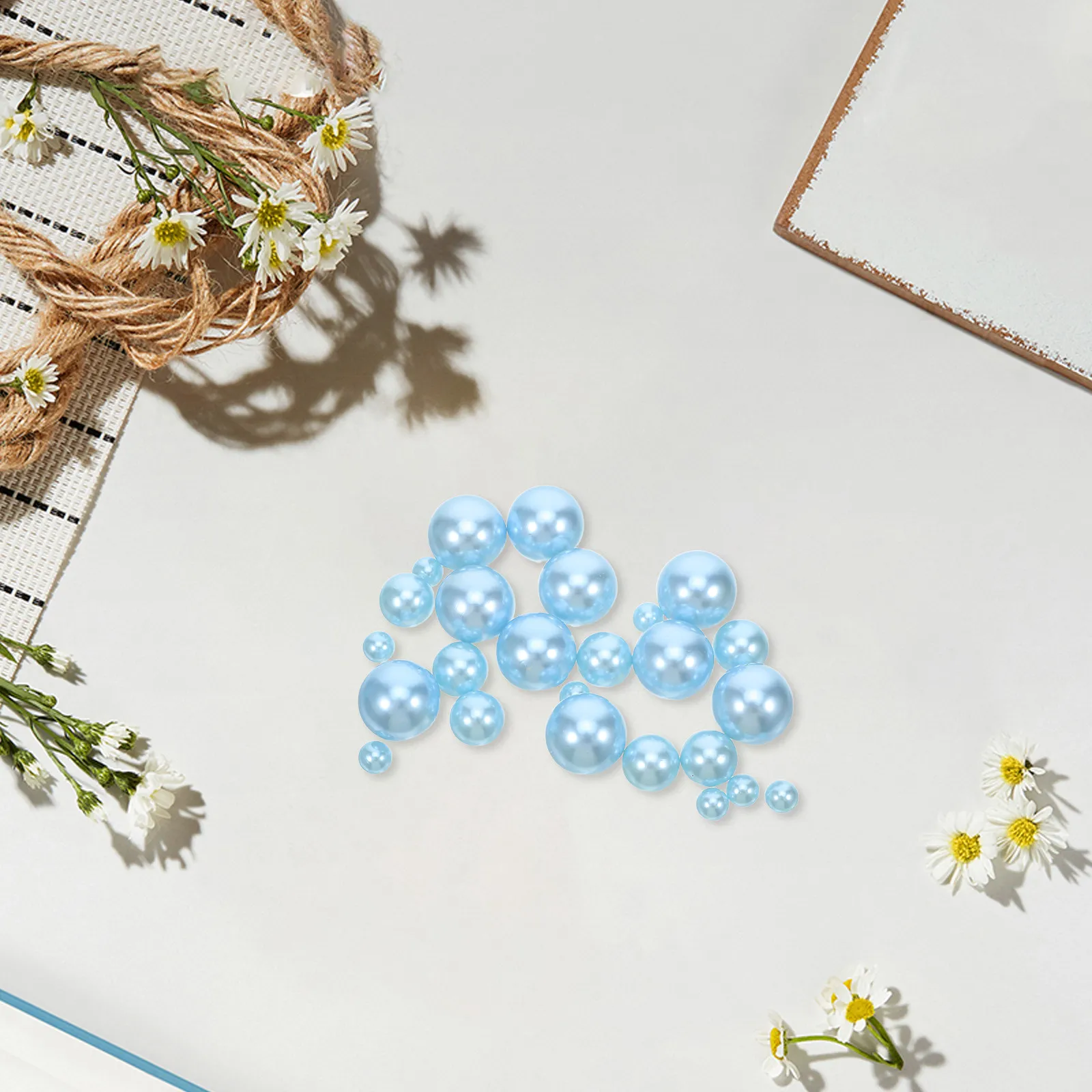 300Pcs High Brightness Artificial Pearl Beads Mixed Size Undrilled Faux Pearls for Vase Decoration Wedding Centerpiece Jewelry