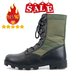 Lace Up Waterproof Outdoor Shoes Breathable Canvas Camouflage Tactical Combat Desert Ankle Boots Men Boots Winter