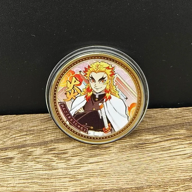 

Памятная цветная монета «Истребители демонов» 40 мм, аниме-мерч, мини-монета-медаль, коллекционный сувенир, подарок, декоративные принадлежности