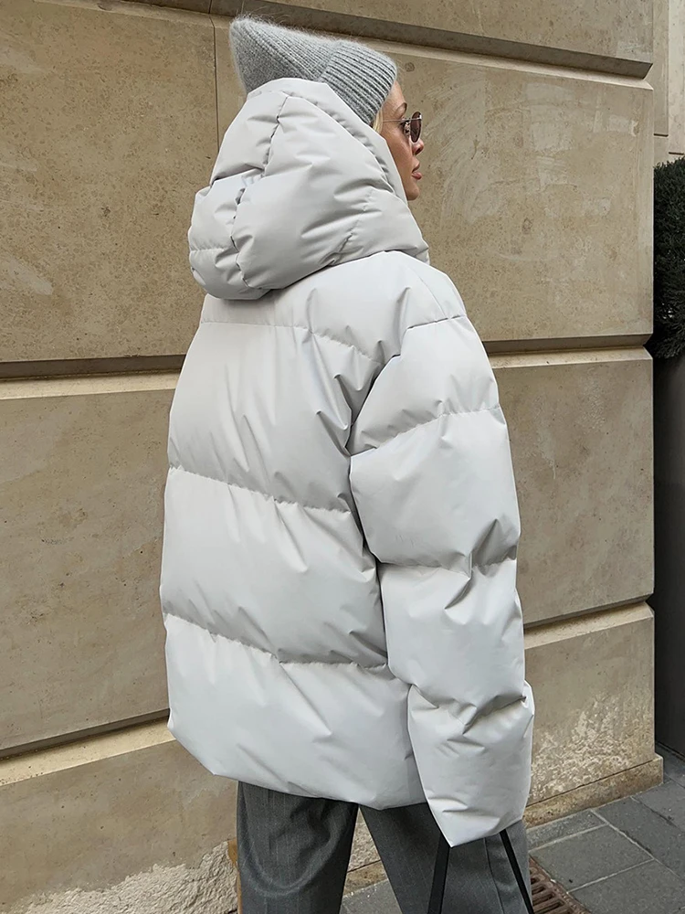 DEAT-Manteau matelassé en coton pour femme, veste à capuche, fermeture éclair, manches longues, chaud, vert, mode, hiver, nouveau, 2024, 7AB5380