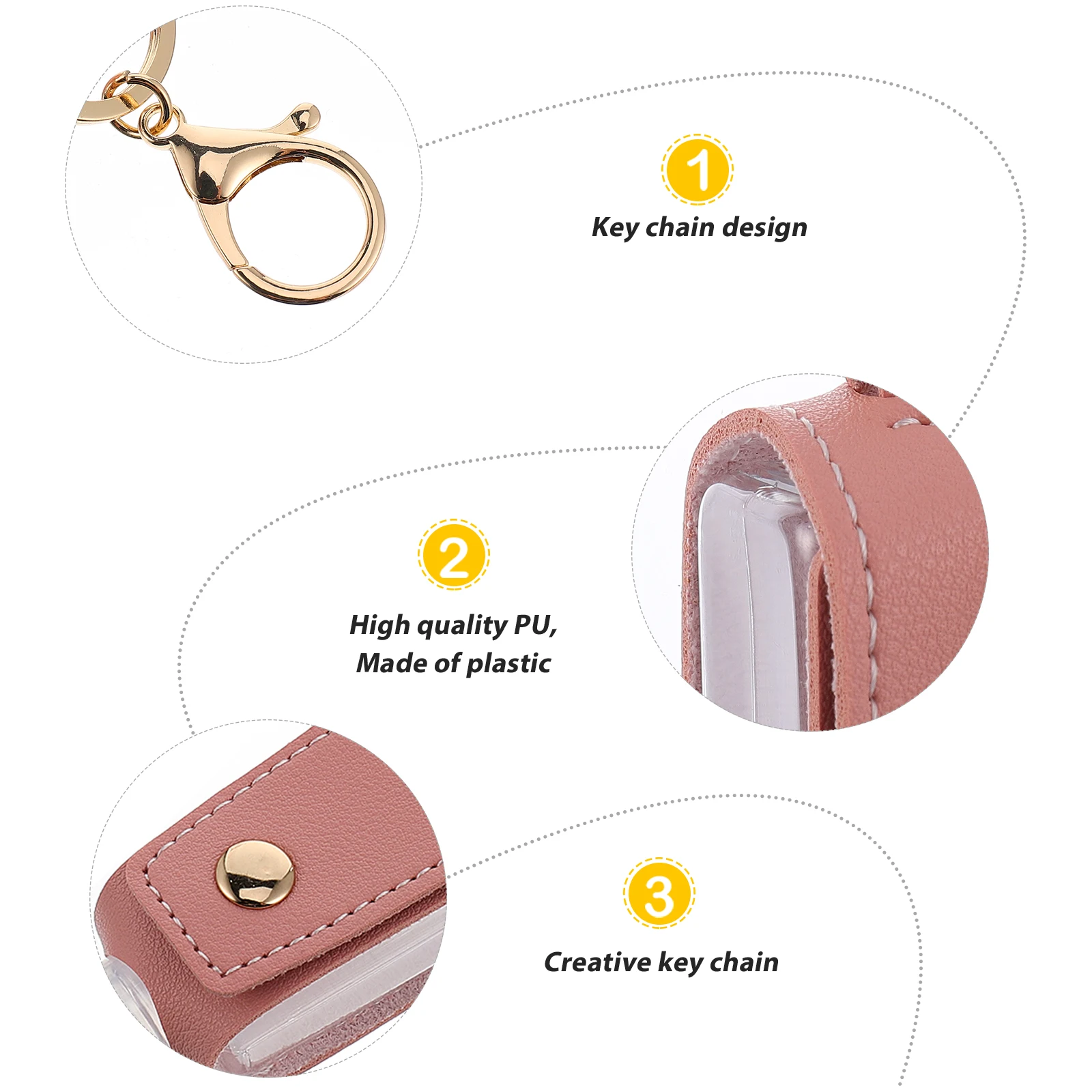 

1 set Plastic Hand Keychain 1 Empty Bottle Cover Portable Travel Key Ring Lightweight Outdoor Indoor Use