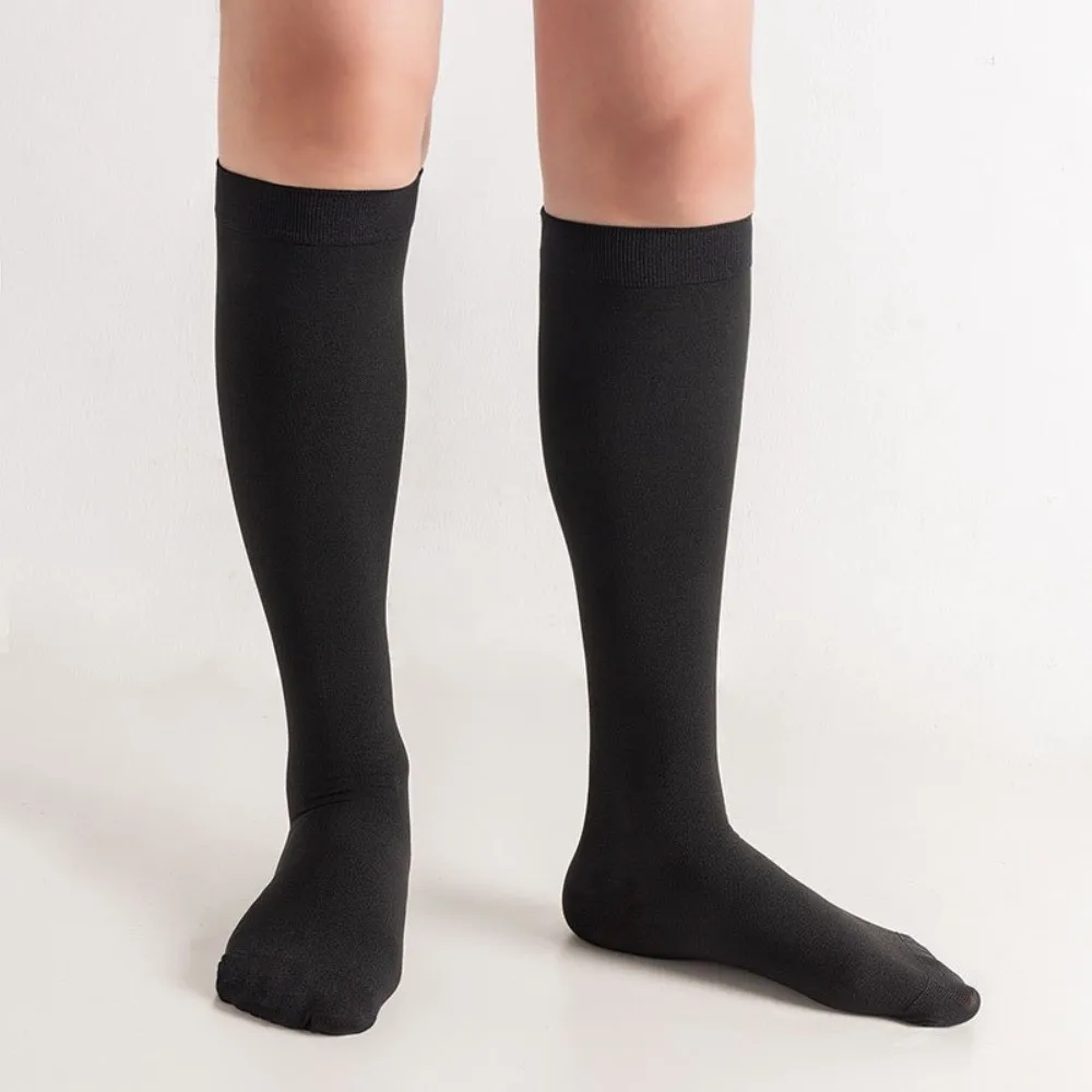Peep Toe Pressure Level 2 Varicose Veins Socks Circulation Elastic 23-32mmHg Compression Socks Athletic Recovery Black