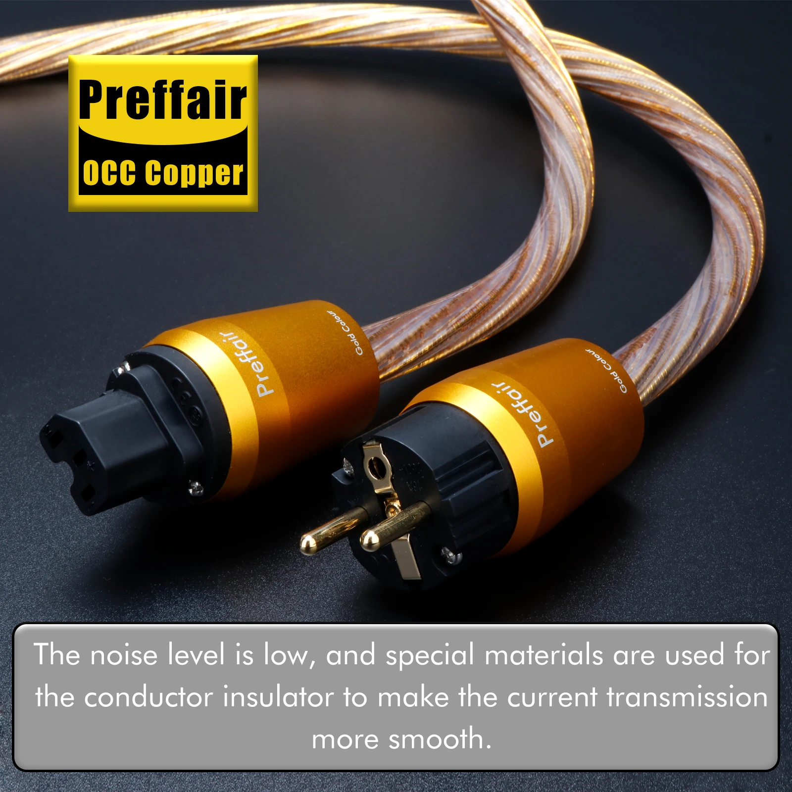 Шнур питания Hi-Fi OCC Медь AU/EU/US Кабель питания Schuko Двойной экранированный аудиокабель C15/C19 IEC Power Gold Plug Connector