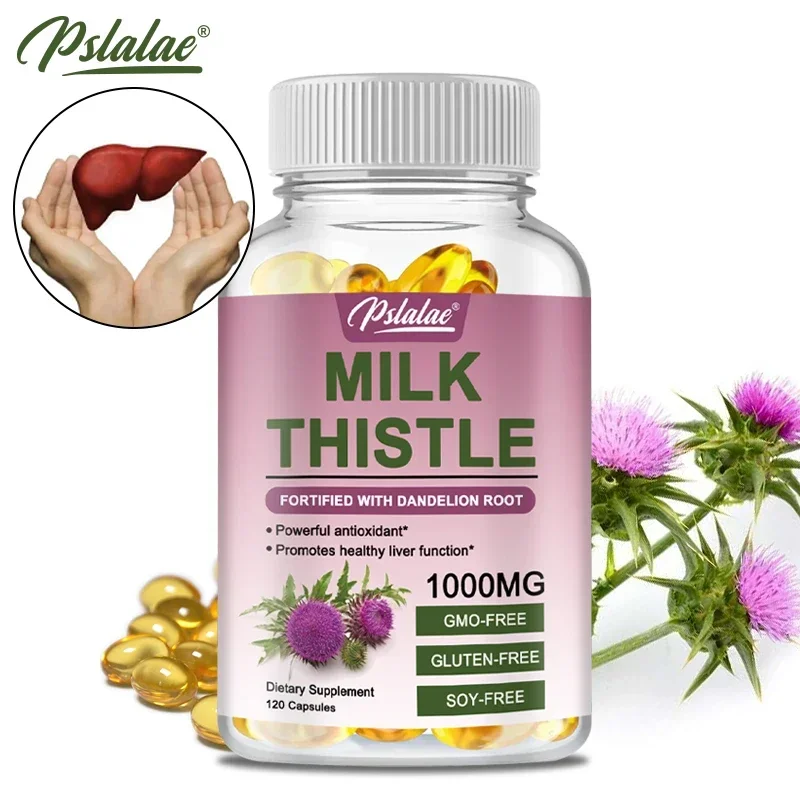 

Premium Milk Thistle Supplement 1000mg Silymarin and Dandelion Root for Healthy Liver Function Detox Formula