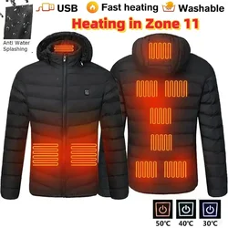 11 áreas jaqueta aquecida masculina inverno usb aquecimento elétrico casaco à prova dwaterproof água roupas de aquecimento inteligente 2024 nova neve parkas à prova de frio