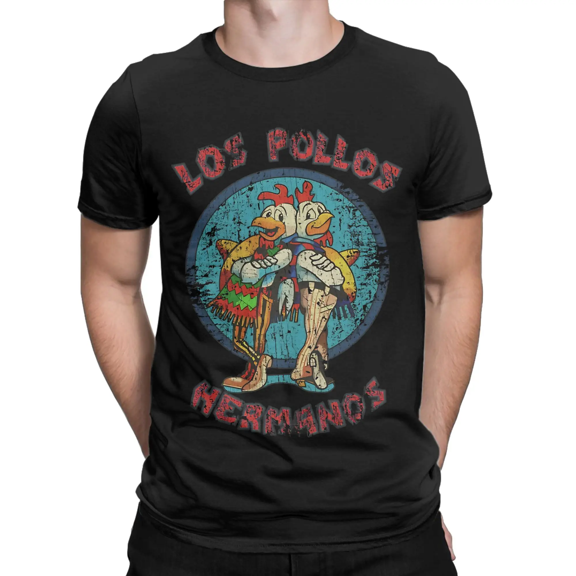 Los Pollos Hermanos Back To Back Portrait Funny 100% Cotton T-Shirt Breaking Bad Tees Tops For Men