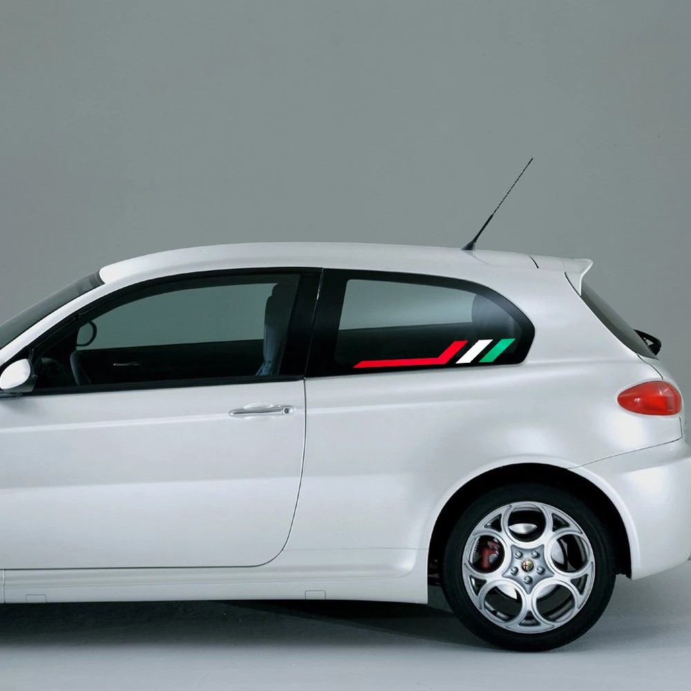 2 pegatinas laterales para coche Alfa Romeo Junior Tonale Giulia Stelvio Speciale Q4 Giulietta MiTo 159 156 147 Ti 166 4C Spider GT