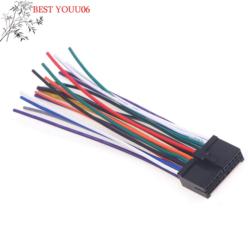 (YOUU06)Car Radio Wire Harness 20pin Audio Wiring Adapter Cd Dvd Connector Cable T-plug Power Cord Modified Parts