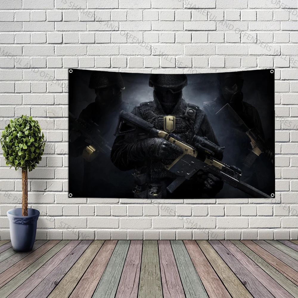 R-Rainbow S-Six S-Siege Game Flag Large Size Shop Art Promotion Advertising Booth Flag Hanging Banners