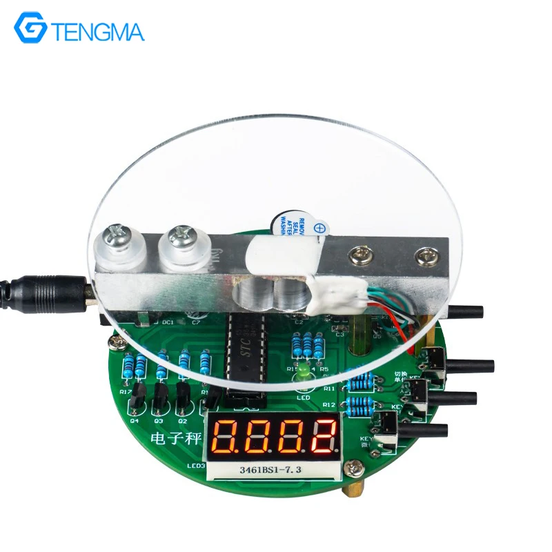 51 Microcontroller 1kg Electronic Scale DIY Kit Circuit Board Soldering Practice Assembly Practical Training Loose Parts